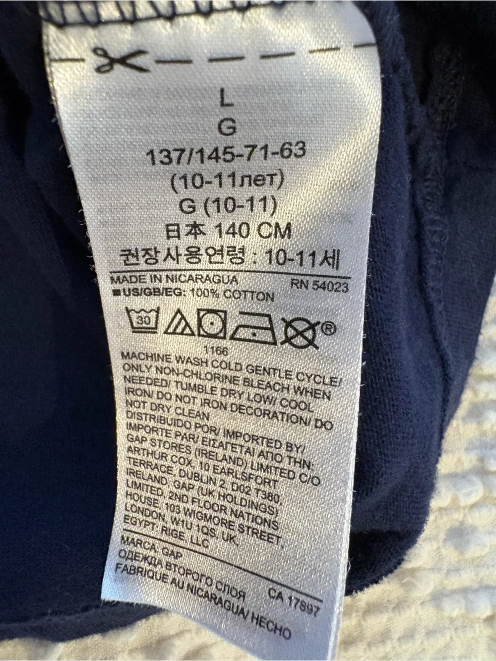 Gap Kids Navy Long-Sleeve Plane Blueprint Graphic Tee size L
